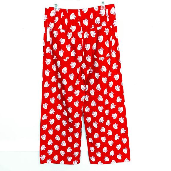 NWT Maeve Anthropologie The Collette Wide Leg Crop Pant Red Pink Sea Shells 31 - Picture 3 of 9